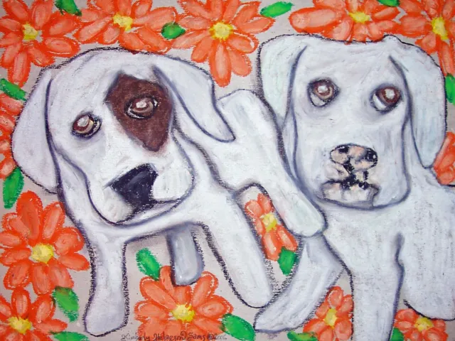 American Bulldog Mums the Word Dog Art Print 8.5 x 11 Signed by Artist KSams