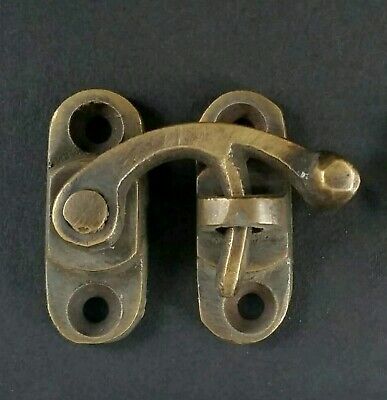 Small ant style Cabinet, Jewelry Box Latch Swing Hook Solid Brass Hasp Lock #X16