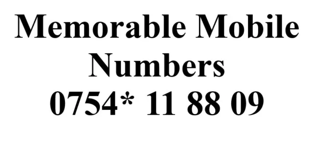 Tesco Mobile Sim Card Gold Number 0754* 11 88 09