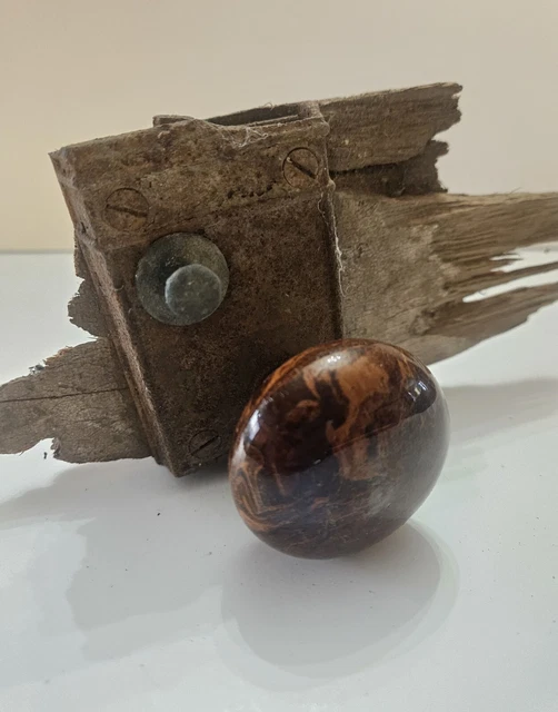 1890's Antique Brown Marble Swirl Porcelain Door Knobs Hardware Victorian