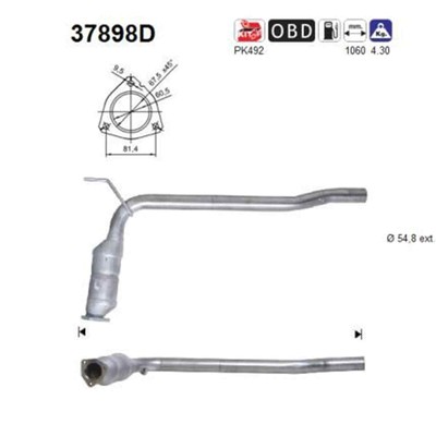 AJA Tuyau de Réparation Pot Catalytique Cat pour T4 1,9TD ABL 2,4D Aja Bus Box Long 