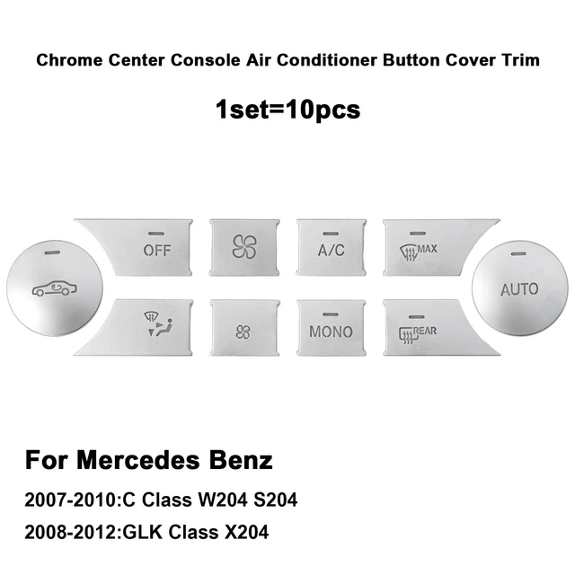 per 3 x Console Centrale Volume ON Pulsante Cover Trim Per Mercedes-Benz C GLK W204 X204
