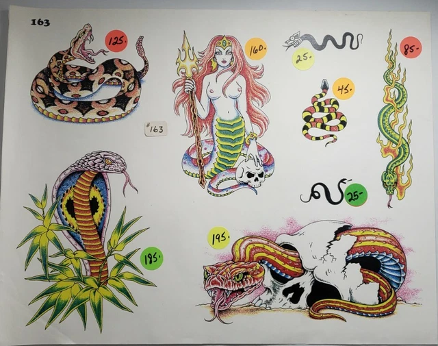 Hoja flash vintage de arte de sirena