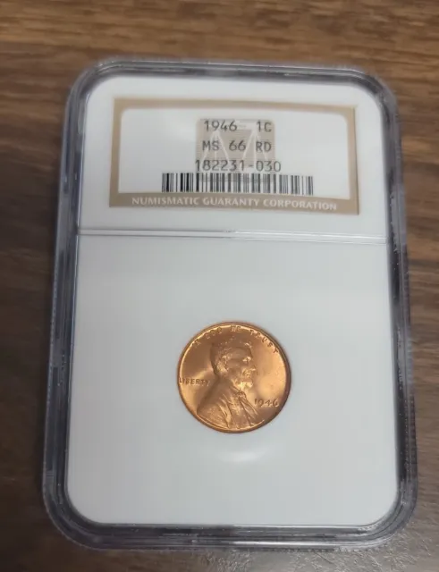 1946  Lincoln Wheat Cent Penny - NGC MS66 RD