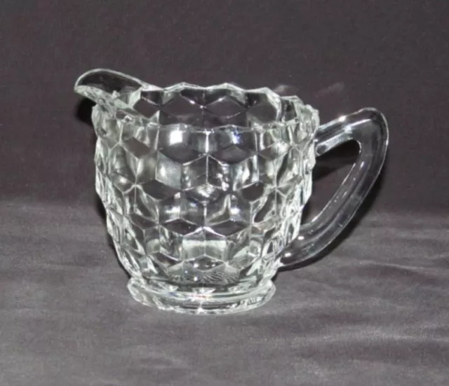 Jeannette Glass CUBE Cubist Crystal Small Individual Creamer