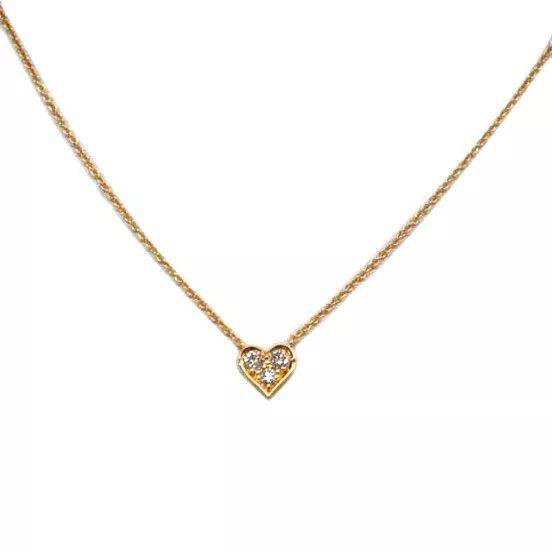 Tiffany & Co. Sentimental Heart Pendant Necklace K18 Yellow Gold 390mm 044