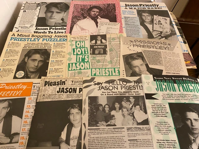 Jason Priestley, Beverly Hills 90210, Lot of TEN Full Page Vintage Clippings