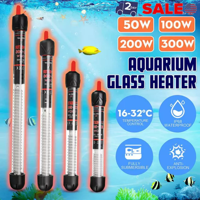 Aquaneat Aquarium Heater 25-500W Anti-Explosion for Tropical Fish Tank 5-100 gal