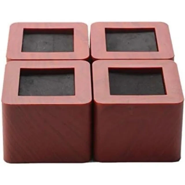 Set of 4 Heavy Duty 3 Inch Square Elephant Feet Furniture Bed Risers