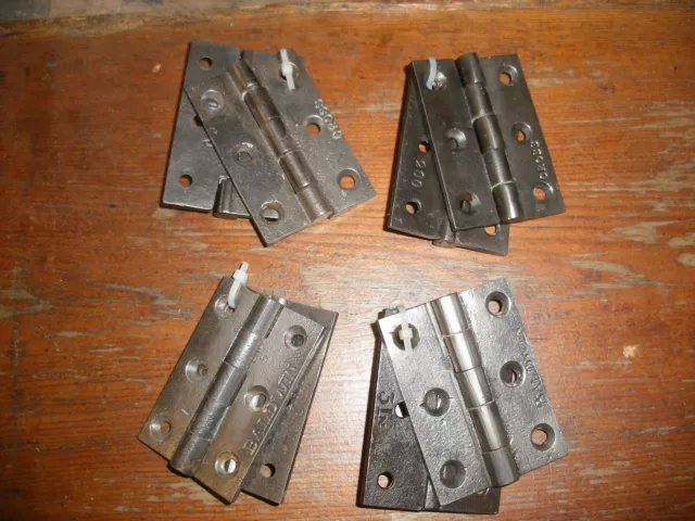 Vintage Victorian / Edwardian cast iron door hinges 3". Refurbished
