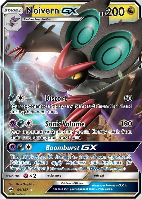 Noivern GX - 99/147 SM3 Burning Shadows - GX EN NM Pokemon