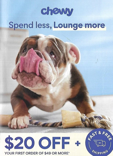 CHEWY Pet Supplies Coupon: $20 Off First Order of $49 or More! Expires 4/30/2023
