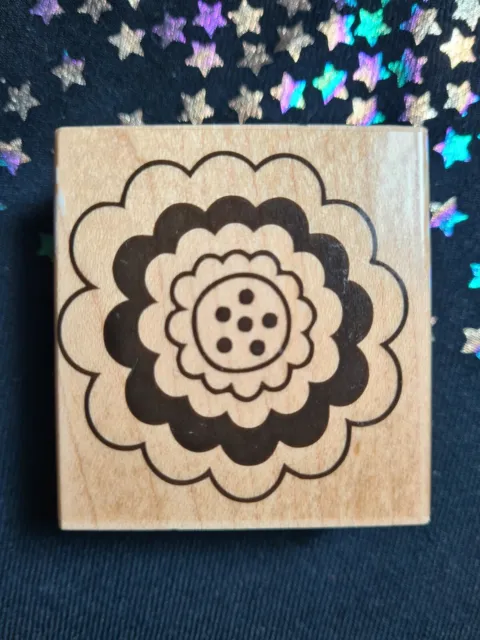 Craft Stamp Block Flower Floral Stripe Concentric 5.2x5cm Card Making Scrapbook