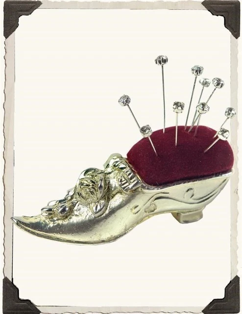 Zapatillas Victorian Trading Co Plateado y Terciopelo Cenicienta Dama 42b