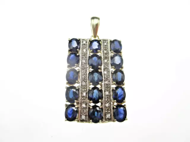 CAVILL Saphir Designer Anhänger 925 Sterling Silber Vintage Silver Pendant blue