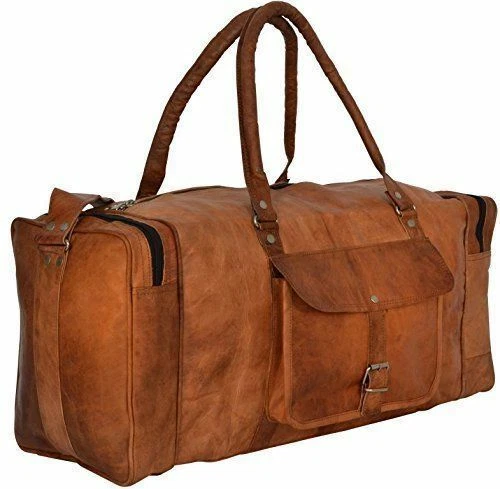 Genuine Leather Duffle Travel Men Luggage Gym Vintage Weekend 30" Extra Large