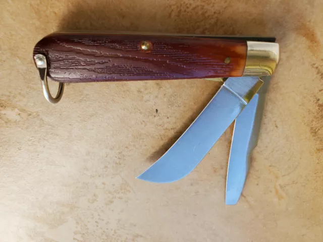 Vtg Imperial Prov RI USA Lineman Pocket Jack Knife 2 Blades 3 5/8" c1956-1988