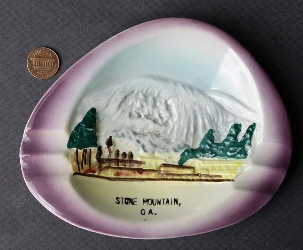 1970S ERA STONE Mountain Georgia Civil War Mountain Carving ashtray