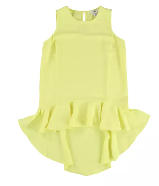 bar III Womens High-Low Peplum Blouse, Yellow, XX-Small