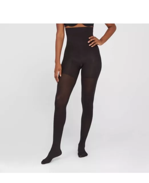 ASSETS BY SPANX High Waist Shaping Tights Shaper Shorts Size 2 BLACK ...