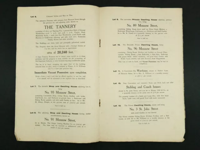 Sale Particulars 1920 Monmouth. Central Garage, Tannery, Shops, Houses etc. 3