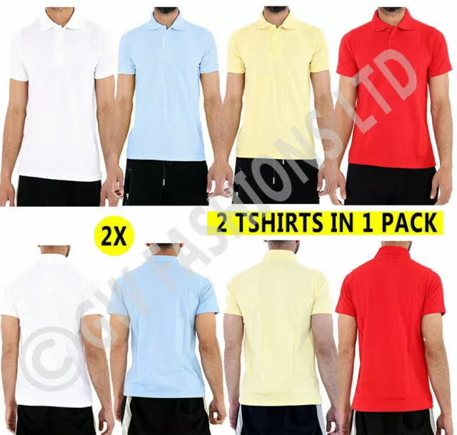 2x Boys Plain Polo T-Shirt School Shirts Uniform PE Kids Short Sleeve Tops Shirt