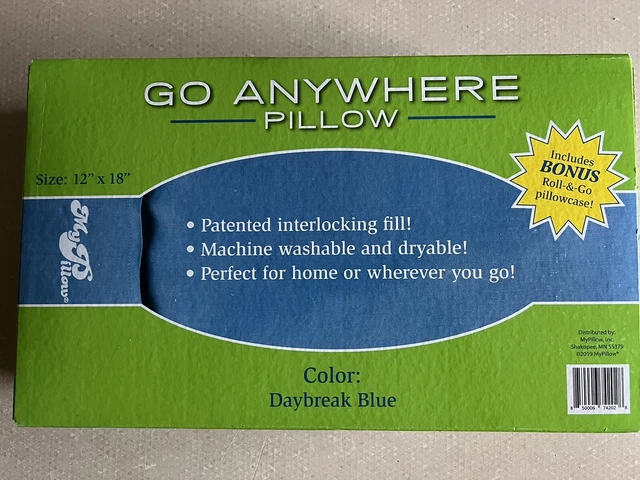 My Pillow Go Anywhere Pillow Includes Bonus Roll & Go Pillowcase 12" x 18" daybr 2