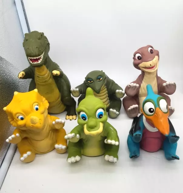 x. LAND BEFORE TIME Figure Hand Puppets 1988 Pizza Hut Complete Set Of 6 VINTAGE