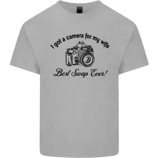 T-shirt top fotocamera per mia moglie fotografo fotografia uomo cotone 4