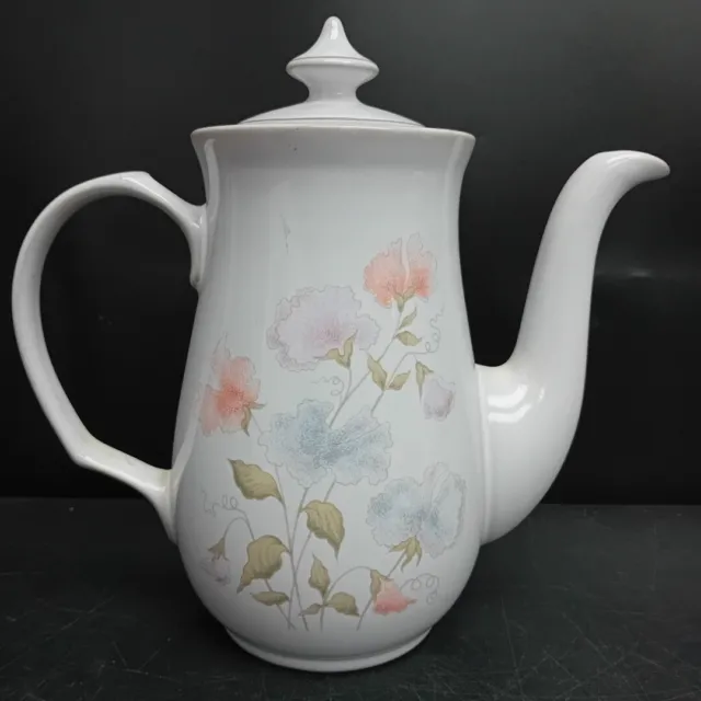 Denby Encore Teapot Floral Sweet Pea Handcrafted Fine Stoneware Kitchenware -CP