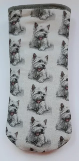 WEST HIGHLAND WHITE TERRIERS ON GREY GLASSES CASE Ideal small gift 2