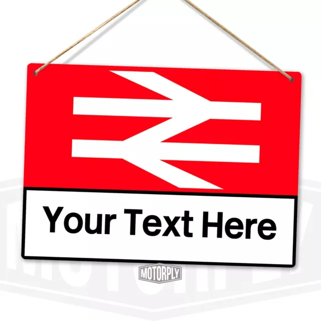 Metal Wall Sign - Personalised Railway Normal - Station London Train Gift