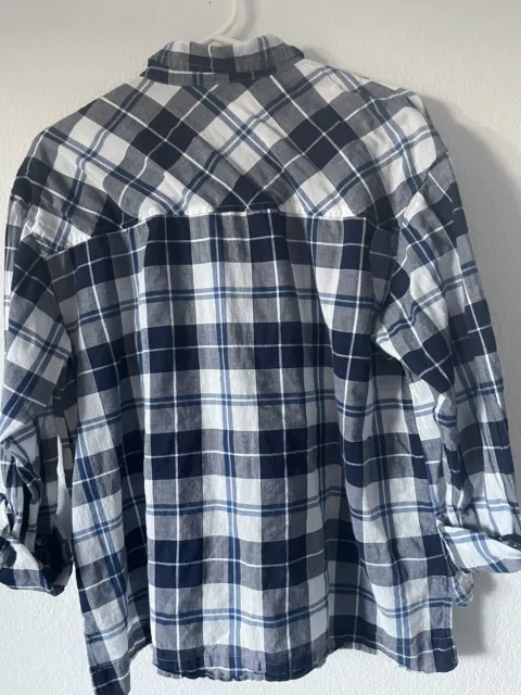 Cotton Voile Shirt In Navy Plaid 3