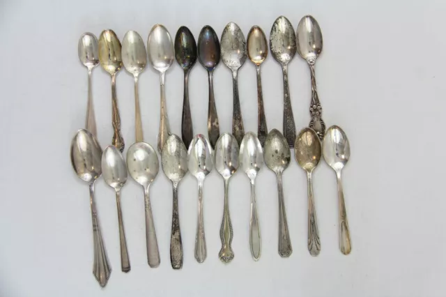 20x DEMITASSE SPOON FLATWARE SILVERPLATE LOT VINTAGE CRAFT REUSE REPURPOSE