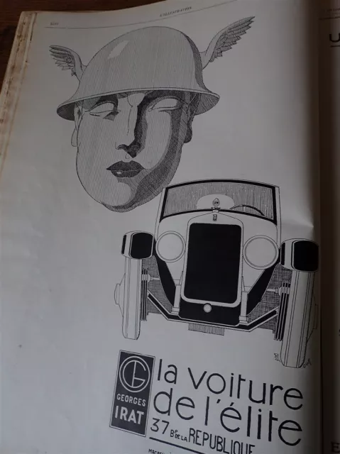 IRAT Georges + VOISIN automobile publicité papier ILLUSTRATION AUTO 1926 col