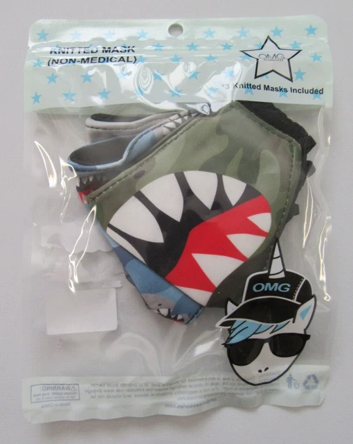 [Set of 3] Omg Knitted Masks - Monster Mouth Designs for Boys