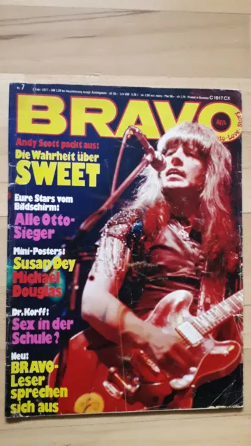 BRAVO Nr.7 vom 3.2.1977 Sweet, Udo Lindenberg, Elvis Presley, Susan Dey....