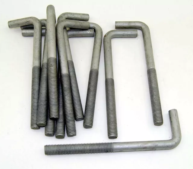 (10) Concrete Bent Anchor Bolts 5/8-11 x 8" Hot Galvanized