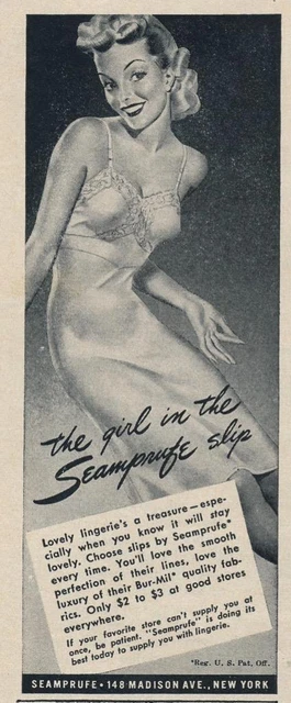 Magazine Ad - 1944 - Seamprufe Slips - World War II  - (#2)