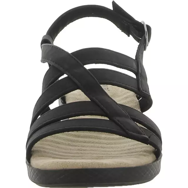 EASY STREET WOMENS Black Open Toe Wedge Sandals Shoes 6 Narrow (AA,N ...