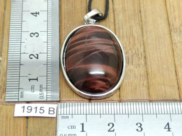 Pendentif OEIL DE TAUREAU + CORDON REGLABLE - pierre naturelle de qualité