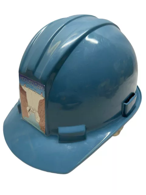 Vintage Hoover Dam Hard Hat Tour Construction Safety Helmet w/Chin Strap! 3