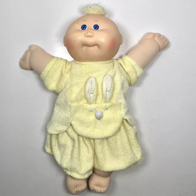 Cabbage Patch Kids Vintage 1985 Doll w Yellow Bunny Pouch Pajamas Outfit Blonde