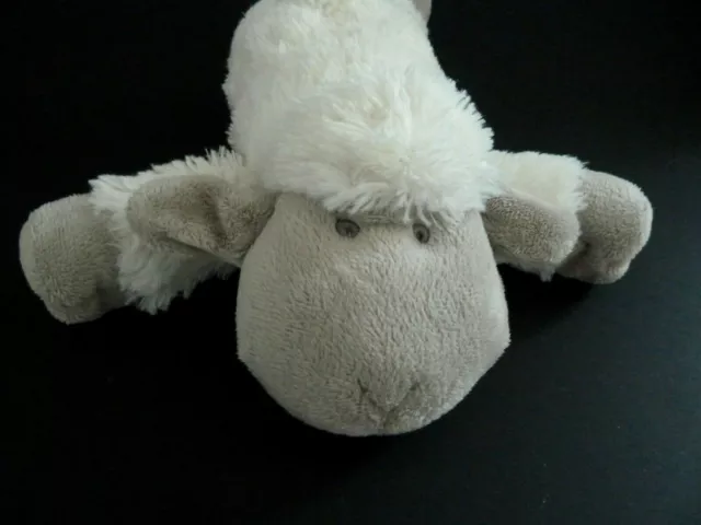 H1. DOUDOU PELUCHE MOUTON MATHILDE M. BLANC GRIS 30cm allongé - ETAT NEUF * 2