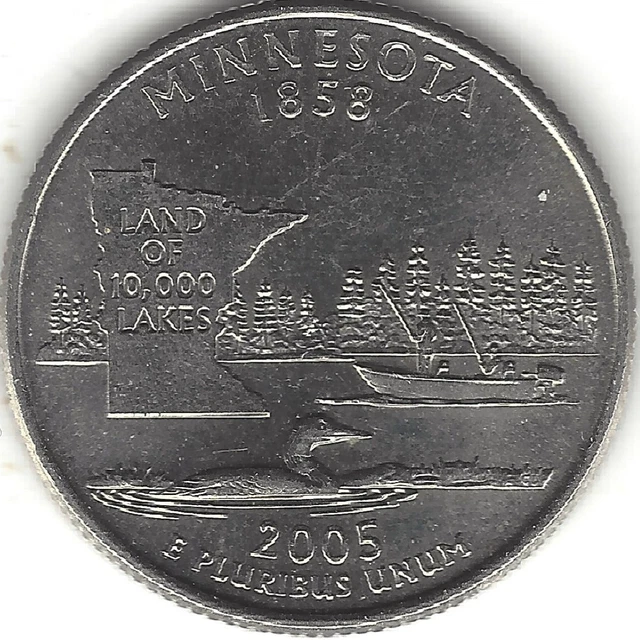 2005 P & D MINNESOTA Washington US State Quarter 25c 2Coins BU