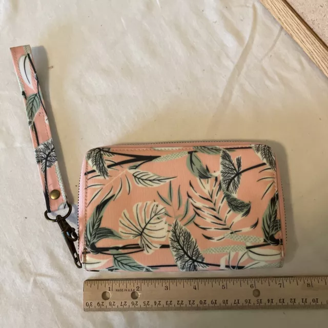 Wander Wallet Wristlet  Zip Around Tropical Palm