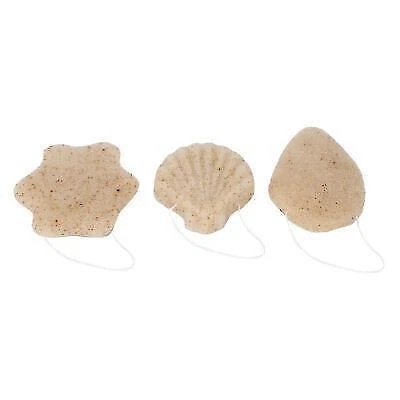 Juego de esponjas faciales en polvo de nogal natural - limpiador de piel suave exfoliante