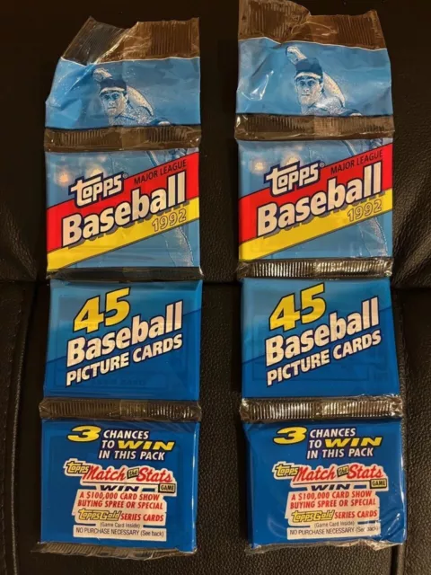 Two - 1992 Unopened Topps Baseball Rack Packs