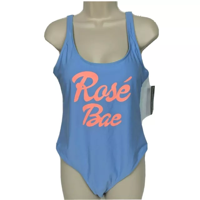 NWT California Waves Rose Bae One Piece Swimsuit Size XL Padded Blue