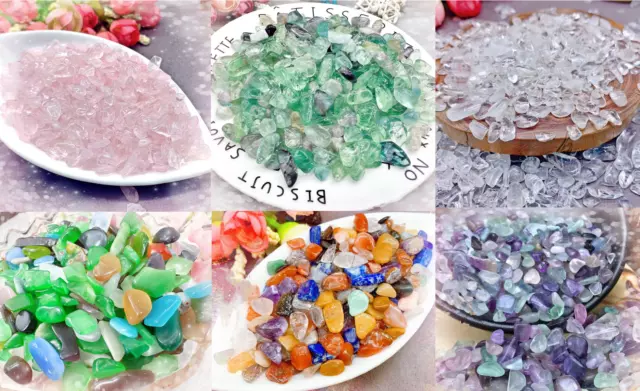 Natural Mixed Crystal Decoration Craft Gemstone Stone Chips Chakra Healing Reiki